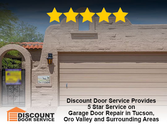 another Tucson garage door repair in 85745 that garnered a 5 star review for Discount Door Service