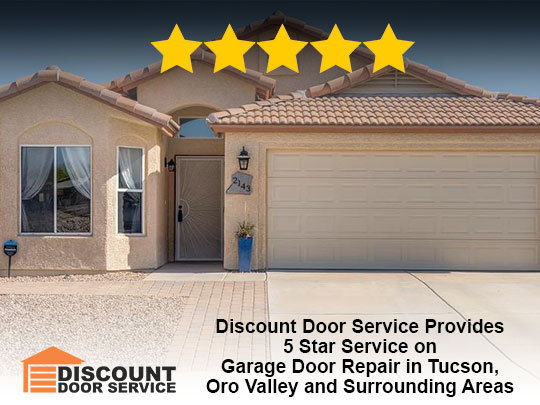 another 85745 zip code Tucson residential garage door repair that garnered a 5 star review for Discount Door Service