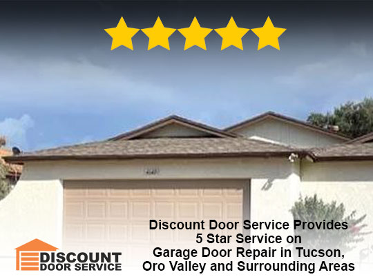 a garage door on a Tucson home that couldn't open until Discount Door Service was called to repair it