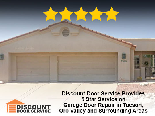 a single car garage door and double garage door serviced by Discount Door Service in Tucson
