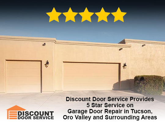 another Tucson residential garage door repair that garnered a 5 star review for Discount Door Service in the 85745 zip code