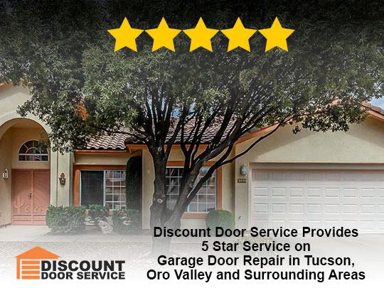 a Tucson home with garage door that Discount Door Service provided professional repair work